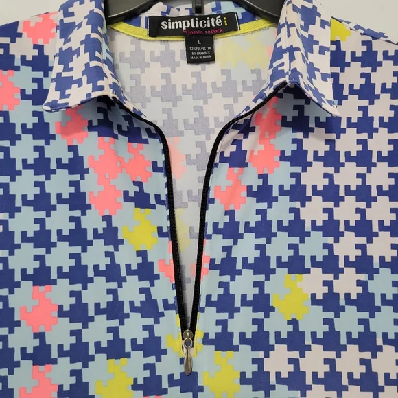Simplicite Jamie Sadock Womens Activewear Polo Shirt Sz L Golf Tennis Pickleball - Picture 6 of 9